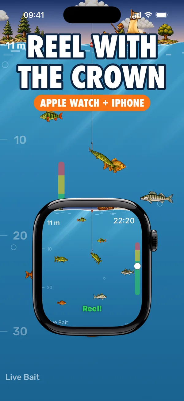 Apple Watch and iPhone: reeling in a fish with the Digital Crown