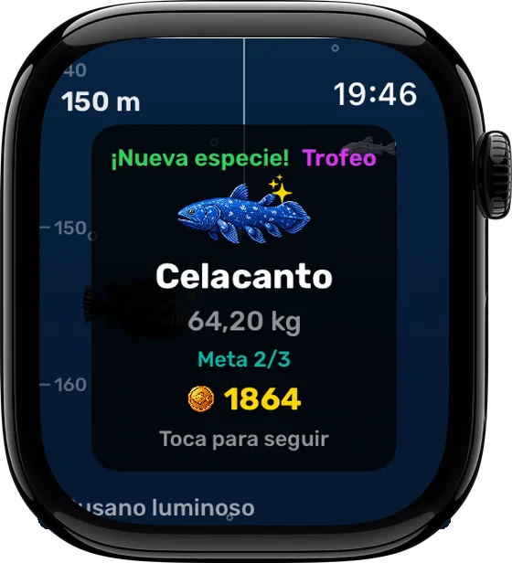 Pantalla de Apple Watch: nueva especie capturada — un celacanto de 64 kg