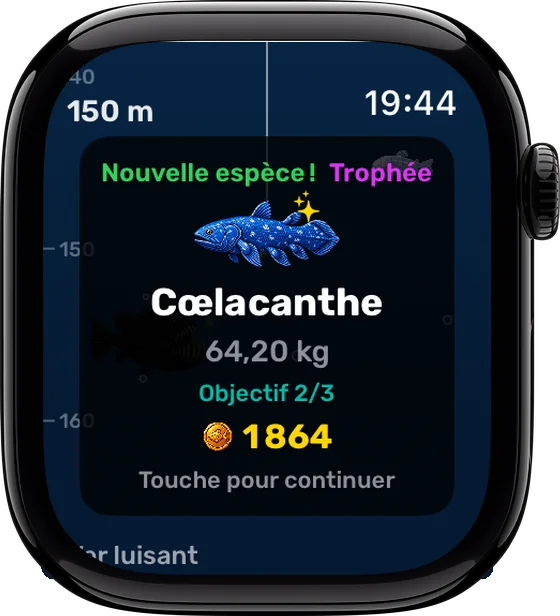 Écran Apple Watch : nouvelle espèce attrapée — un cœlacanthe de 64 kg